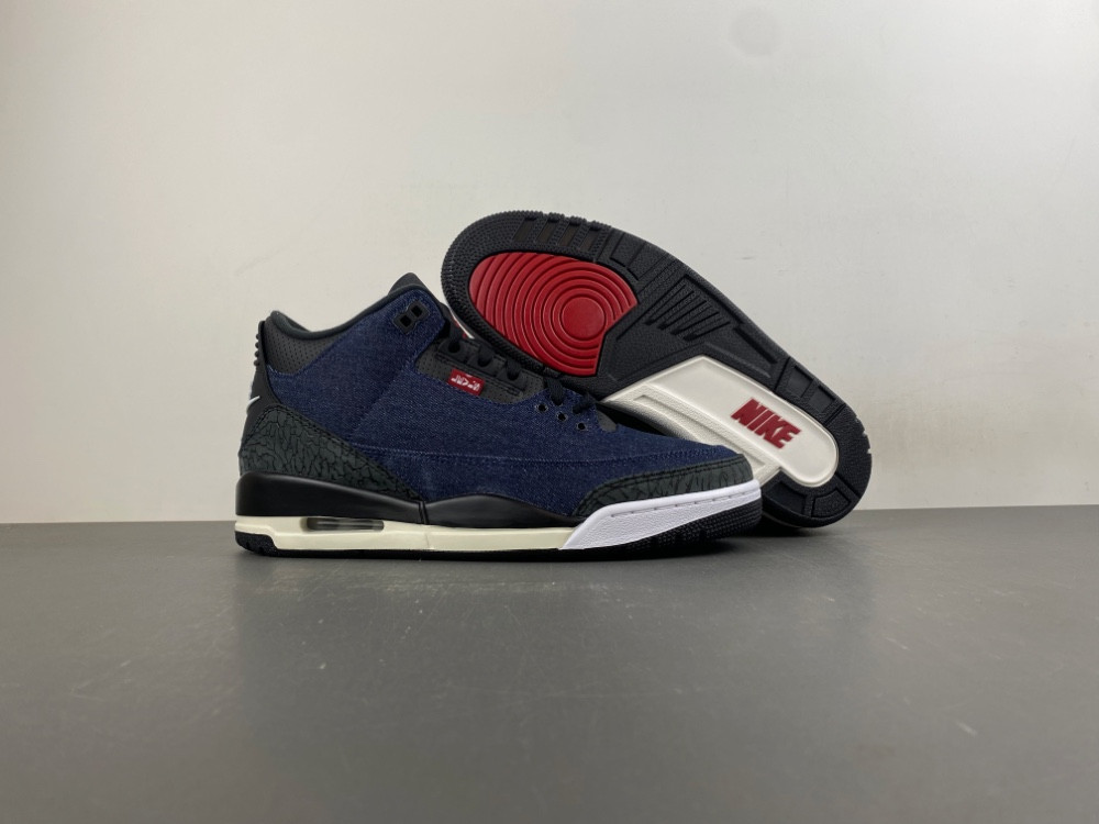 Air Jordan 3 X Leu*s "Indigo and Gym Red" IH7959-400