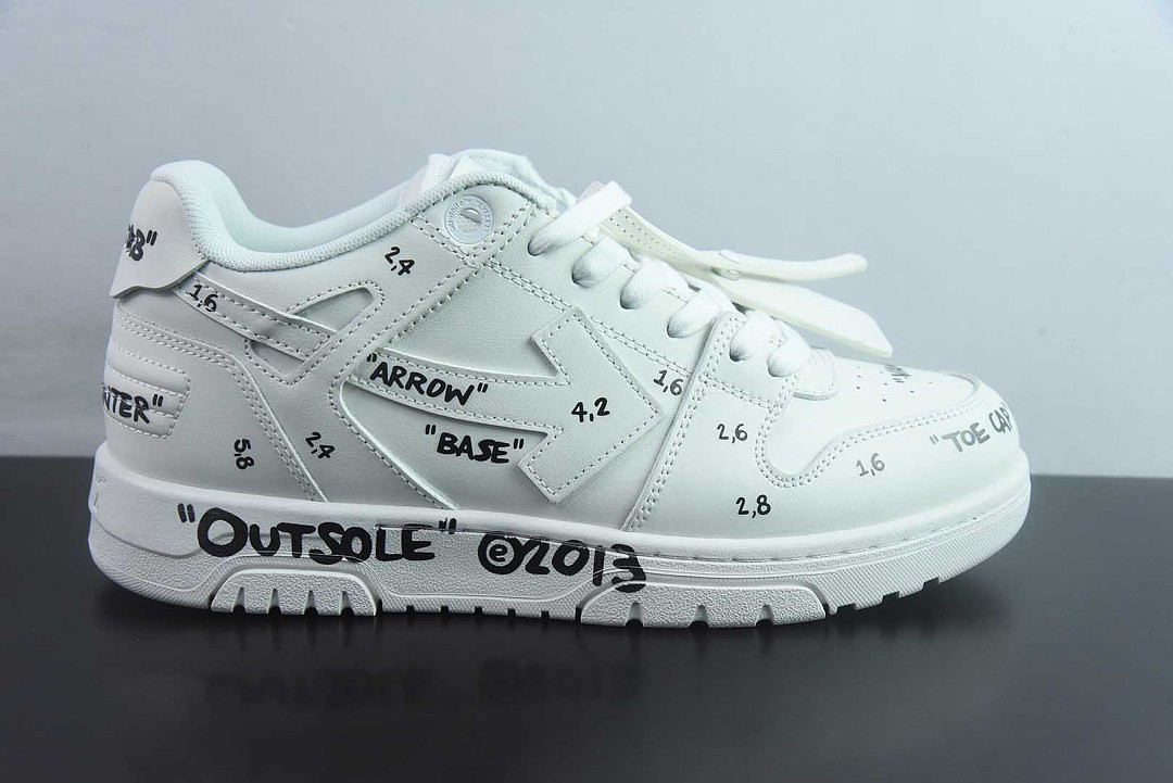 OF™ C/O VIRGIL ABLOH OUT OF OFFICE LOW-TOP LEATHER SNEAKERS ‘OOO“