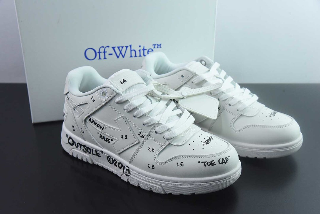 OF™ C/O VIRGIL ABLOH OUT OF OFFICE LOW-TOP LEATHER SNEAKERS ‘OOO“